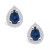 Sapphire (1 Ct. t.w.) and Diamond (1/6 Ct. t.w.) Halo Stud Earrings