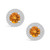 Citrine (1-1/2 ct. t.w.) and Diamond (1/2 ct. t.w.) Halo Stud Earrings in 14K White Gold