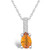 Citrine (7/8 Ct. t.w.) and Diamond Accent Pendant Necklace in 14K White Gold