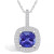 Tanzanite (2-1/3 Ct. t.w.) and Diamond (1/2 Ct. t.w.) Halo Pendant Necklace