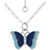 Cubic Zirconia & Blue Enamel Butterfly Pendant Necklace in Sterling Silver, 16" + 2" extender, Created for Macy's