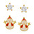 2-Pc. Set Lab-Created White Sapphire (3/4 ct. t.w.) Star & Enamel Snowman Stud Earrings in 14k Gold-Plated Sterling Silver