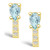 Aquamarine (3/4 ct. t.w.) and Diamond (1/8 ct. t.w.) Stud Earrings in 14K Yellow Gold