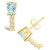 Aquamarine (3/4 ct. t.w.) and Diamond (1/8 ct. t.w.) Stud Earrings in 14K Yellow Gold