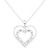 Diamond Heart-in-Heart 18" Pendant Necklace (1/10 ct. t.w.) in Sterling Silver