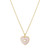 Clear Cubic Zirconia and Pink Enameled Heart Pendant