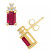 Ruby (1-3/8 Ct. t.w.) and Diamond (1/10 Ct. t.w.) Stud Earrings