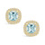 Aquamarine (1-3/4 ct. t.w.) and Diamond (3/8 ct. t.w.) Halo Stud Earrings in 14K Yellow Gold