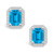 Topaz (4 ct. t.w.) and Diamond (3/8 ct. t.w.) Halo Stud Earrings in 14K White Gold