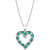 Emerald (7/8 ct. t.w.) & Diamond (1/10 ct. t.w.) Heart 18" Pendant Necklace in Sterling Silver