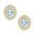Aquamarine (1-3/8 ct. t.w.) and Diamond (1/2 ct. t.w.) Halo Stud Earrings in 14K Yellow Gold