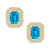 Topaz (2-5/8 ct. t.w.) and Diamond (3/4 ct. t.w.) Halo Stud Earrings in 14K Yellow Gold