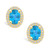 Topaz (3-1/5 ct. t.w.) and Diamond (3/8 ct. t.w.) Halo Stud Earrings in 14K Yellow Gold