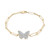 Diamond Butterfly Paperclip Link Bracelet (1/6 ct. t.w.) in 14k Gold-Plated Sterling Silver