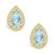 Aquamarine (1-3/8 ct. t.w.) and Diamond (1/3 ct. t.w.) Halo Stud Earrings in 14K Yellow Gold