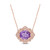 Amethyst (4 ct. t.w.) and Diamond (1/5 ct. t.w.) Floral Vintage Necklace in 14k Rose Gold