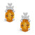 Citrine (2-3/8 ct. t.w.) and Diamond (1/5 ct. t.w.) Stud Earrings in 14K White Gold