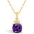 Amethyst (2 Ct. T.W.) and Diamond (1/10 Ct. T.W.) Pendant Necklace in 14K Yellow Gold