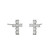 Moissanite Cross Stud Earrings (1/3 Carat Total Weight Certified Diamond Equivalent) in 14K White Gold