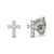 Moissanite Cross Stud Earrings (1/3 Carat Total Weight Certified Diamond Equivalent) in 14K White Gold