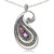 Amethyst (5/8 ct. t.w.), Garnet (3/8 ct. t.w) & Marcasite Paisley Pendant on 18" Chain in Sterling Silver