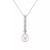 Cultured Freshwater Pearl 7-7.5mm and Diamond 1/5 ct. tw. Pendant 18" Necklace in 14k White Gold (Also Available in 14k Yellow or 14k Rose Gold)