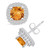 Citrine (1-3/4 ct. t.w.) and Diamond (3/8 ct. t.w.) Halo Stud Earrings in 14K White Gold