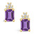 Amethyst (3-1/5 ct. t.w.) and Diamond (1/5 ct. t.w.) Stud Earrings in 14K Yellow Gold