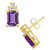 Amethyst (3-1/5 ct. t.w.) and Diamond (1/5 ct. t.w.) Stud Earrings in 14K Yellow Gold
