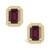 Garnet (3-7/8 ct. t.w.) and Diamond (3/8 ct. t.w.) Halo Stud Earrings in 14K Yellow Gold