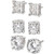 Diamond Seamless Cluster Princess Stud Earrings (2 ct. t.w.) in 14k White Gold