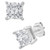 Diamond Seamless Cluster Princess Stud Earrings (2 ct. t.w.) in 14k White Gold
