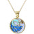 Enamel Peacock 18" Pendant Necklace in 14k Gold