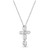 Sterling Silver Simple 2 3/8 (ct. t. w.) Cubic Zirconia Marquise Bezel Set Cross Pendant Necklace