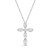Sterling Silver Simple 2 3/8 (ct. t. w.) Cubic Zirconia Marquise Bezel Set Cross Pendant Necklace