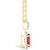 Garnet (1-1/2 ct. t.w.) and Created Sapphire (1/6 ct. t.w.) Halo Pendant Necklace in 10K Yellow Gold