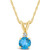 Blue Topaz (1 ct.t.w) and Diamond Accent Pendant Necklace in 14K Yellow Gold
