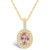 Morganite (1-1/7 Ct. T.W.) and Diamond (1/4 Ct. T.W.) Halo Pendant Necklace in 14K Yellow Gold