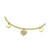 RA 14K Gold Plated Cubic Zirconia Kids/Young Adult Heart Charm Bracelet