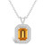 Citrine (1-3/5 ct. t.w.) and Diamond (1/7 ct. t.w.) Halo Pendant Necklace in Sterling Silver