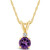 Amethyst (3/4 ct.t.w) and Diamond Accent Pendant Necklace in 14K Yellow Gold