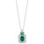 EFFY® Emerald (1-5/8 ct. t.w.) & Diamond (3/4 ct. t.w.) Halo 18" Pendant Necklace in 14k White Gold