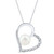 Cultured Freshwater Pearl (7mm) & White Topaz (1/2 ct. t.w.) Heart Pendant Necklace in Sterling Silver, 16" + 2" extender