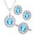 Blue Topaz & Diamond Milgrain Filigree Jewelry Collection in Sterling Silver