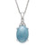 Milky Aquamarine and Diamond Accent 18” Pendant Necklace in Sterling Silver