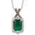 Emerald (2 ct. t.w.) & Diamond (1/3 ct. t.w.) Adjustable Pendant Necklace in 14k White Gold