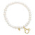 Children's Cultured Freshwater Pearl (4mm) Minnie Mouse Charm Stretch Bracelet in 14k Gold