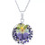 Medium Round Dried Flower Medal Pendant with 18" Chain in Sterling Silver. Available in Multi or Blue Multi
