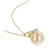 Cultured South Sea Pearl (9mm) & Diamond (1/10 ct. t.w.) Swirl 17" Pendant Necklace in 14k Gold