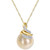Cultured South Sea Pearl (9mm) & Diamond (1/10 ct. t.w.) Swirl 17" Pendant Necklace in 14k Gold